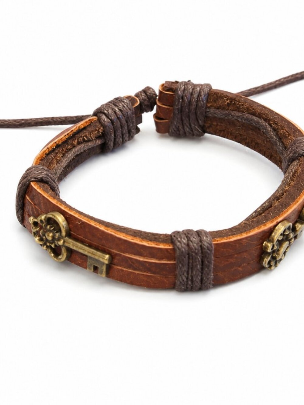 Handmade Leather Bracelet Adjustable Boho Nature Artisan Jewelry Canada NWT